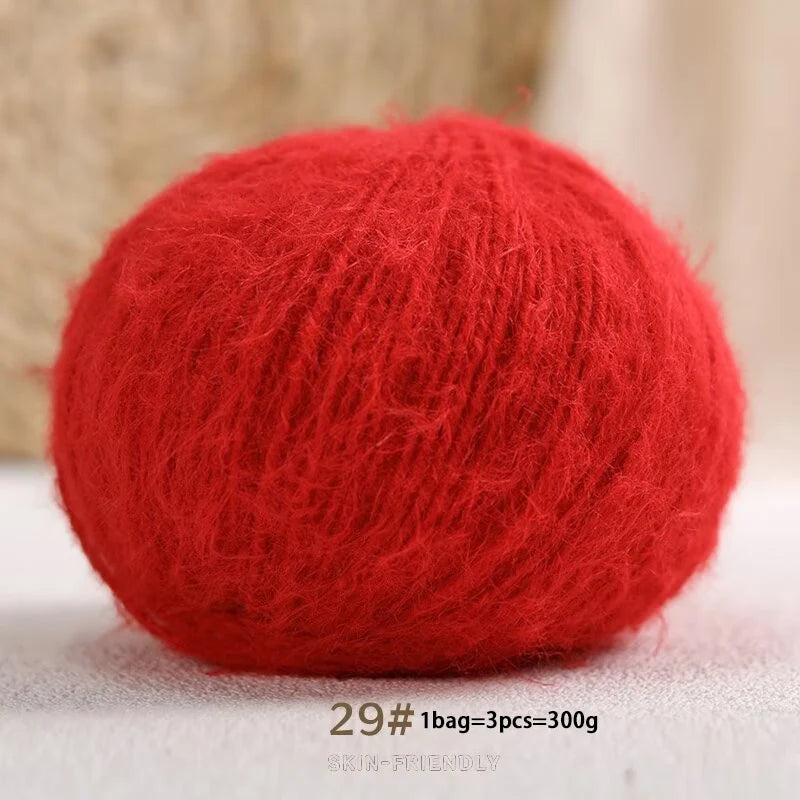 Long-Haired Solid Color Snowflake Yarn – Soft, Skin-Friendly Yarn for Sweaters, Scarves & DIY Crafts (3pcs, 300g)