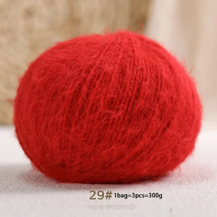 Long-Haired Solid Color Snowflake Yarn – Soft, Skin-Friendly Yarn for Sweaters, Scarves & DIY Crafts (3pcs, 300g)