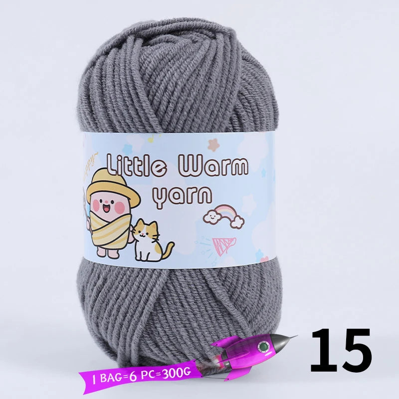 300g Medium-Thick Soft Yarn – DIY Hand-Knitting Yarn Balls for Sweaters, Hats & Crafts (6 Pieces / Pack)