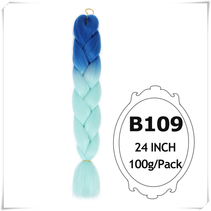 Pre-Stretched Jumbo Braiding Hair – 24 Inch Ombre Purple Synthetic Crochet Extensions for Women