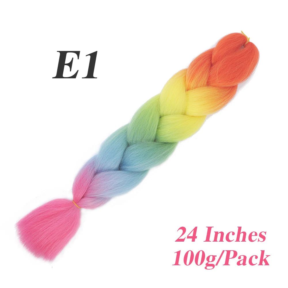24 Inch Jumbo Braiding Hair – Afro Ombre Synthetic Extensions for Children’s Braids (100g) 33