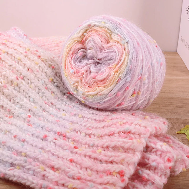 145g Gradient Dot Wool Yarn Ball – Soft Long-Dye Knitting Yarn for Scarves, Hats & Fashion Accessories