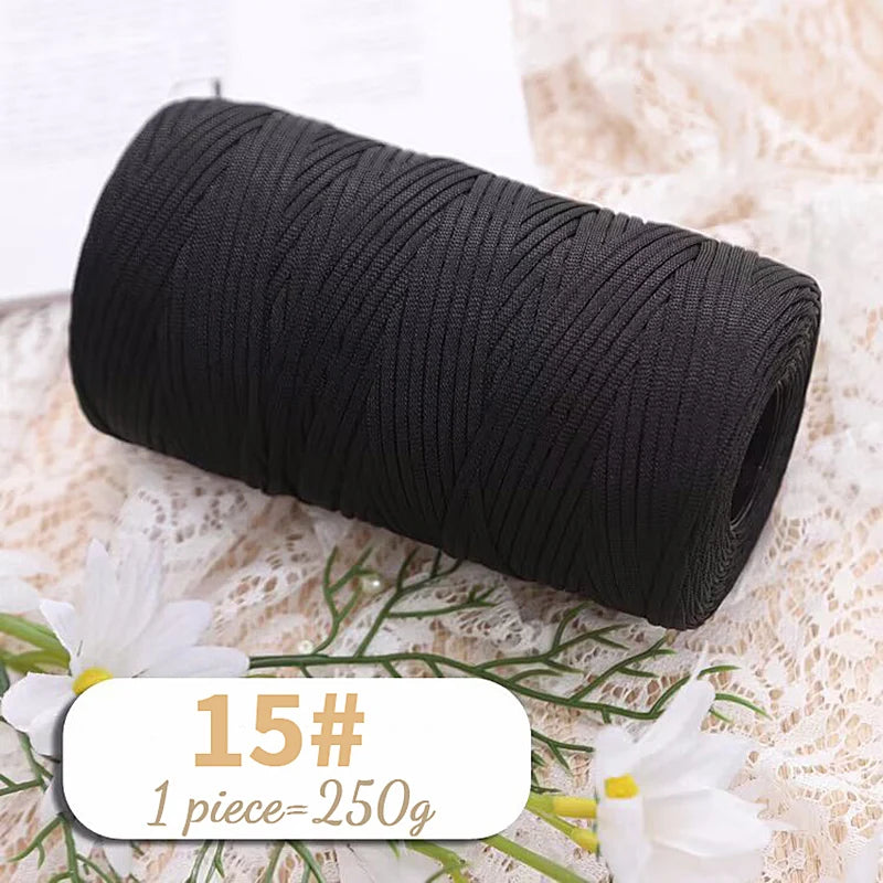 250g Lightweight Flat Ribbon Yarn – Hollow Crochet Yarn for Summer Hats, Bags & DIY Crafts