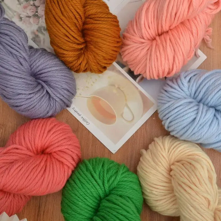 500g Extra Thick Polyester Yarn (2 Skeins) – Chunky Knitting Yarn for Sweaters, Hats, Cushions & DIY Crafts