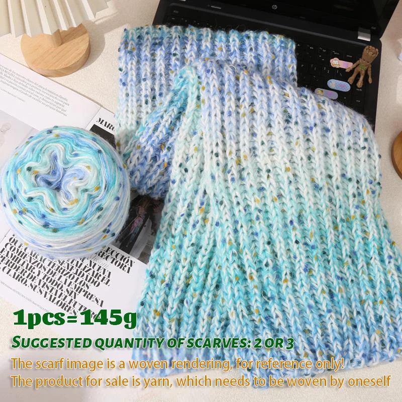 145g Gradient Dot Wool Yarn Ball – Soft Long-Dye Knitting Yarn for Scarves, Hats & Fashion Accessories