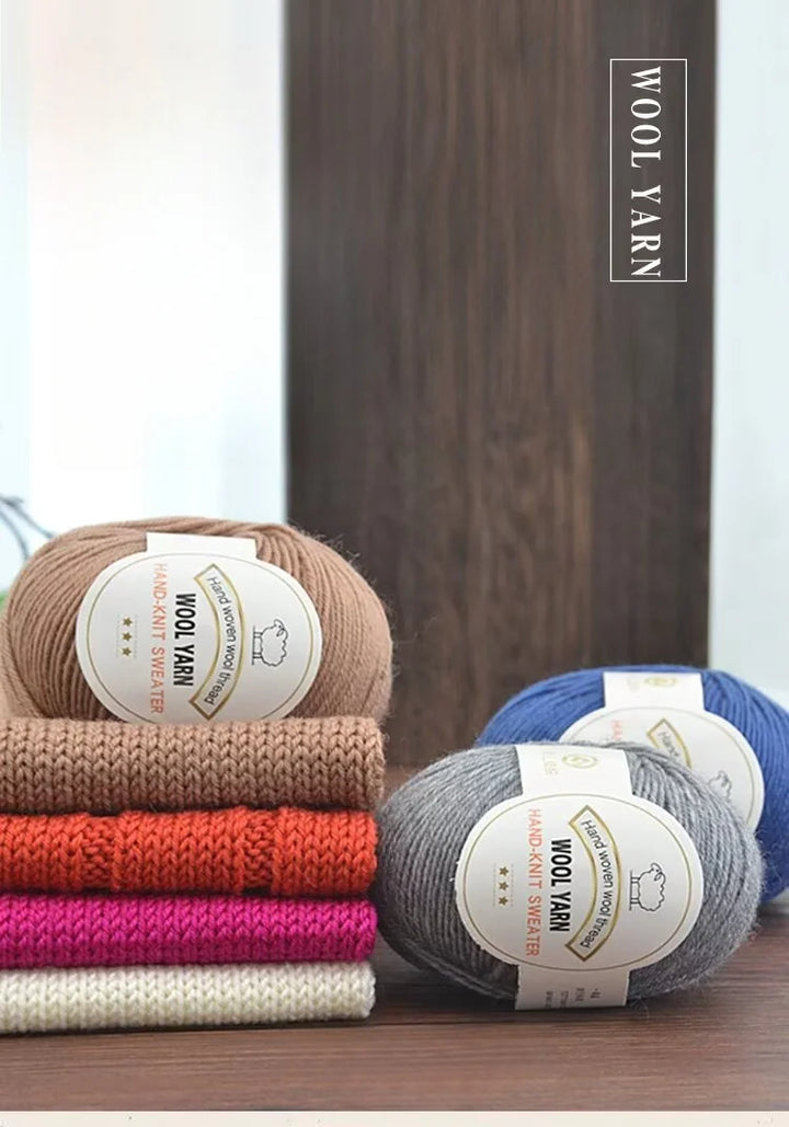 500g 2112 Medium-Fine Wool Yarn – Soft DIY Knitting Yarn for Sweaters, Jackets, Scarves, Hats & Handmade Crafts (10pcs Bag)