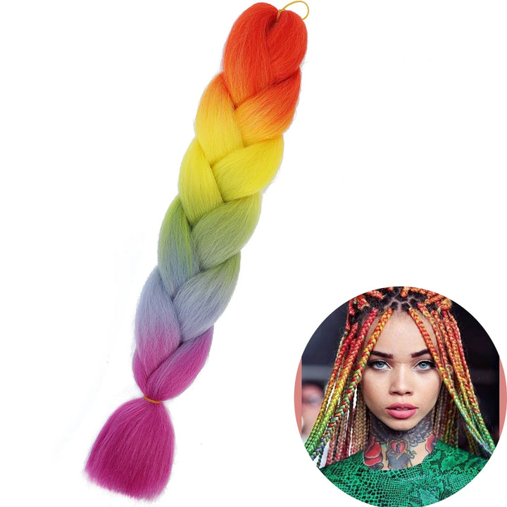 24” Synthetic Yaki Braids – Kanekalon Ombre Jumbo Braiding Hair Extensions 22