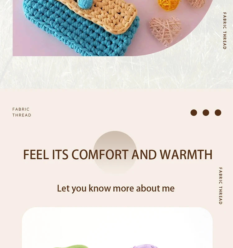 High-Quality Polyester Fabric Yarn – High-Elastic Yarn for Bags, Slippers & DIY Handmade Crafts