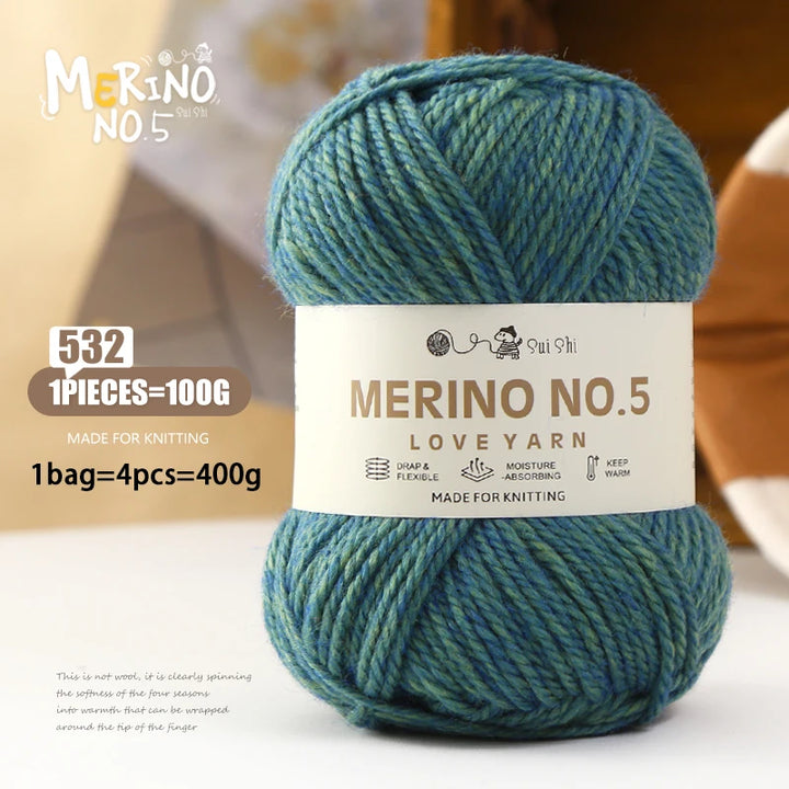 400g Alpaca Wool Blend Yarn Set (4 Pieces) – 245 Stick-Needle Medium-Thick Yarn for Sweaters, Coats, Scarves & DIY Crafts