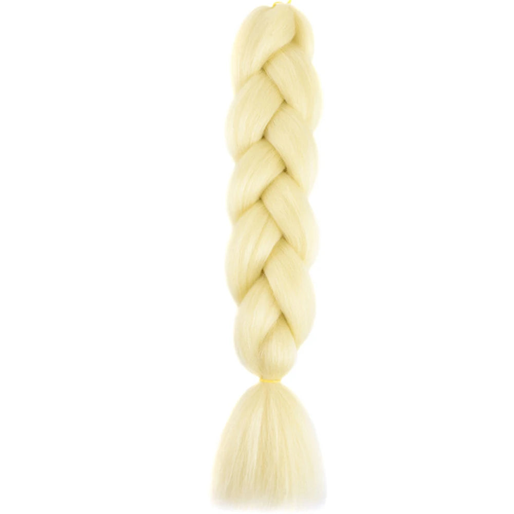 24 Inch Jumbo Box Braids Extensions – Synthetic Braiding Hair for Children (Pink, Purple, Yellow, Gray)