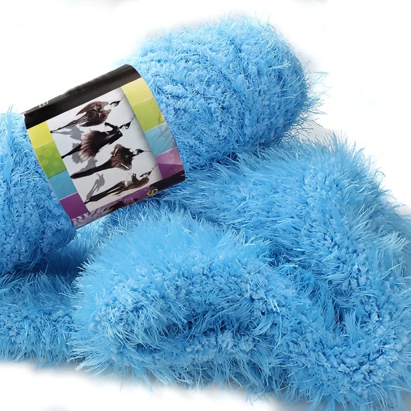 490g Imitation Fur Eyelash Yarn – Thick Roving Yarn for Sweaters, Shawls, Blankets & Cushions