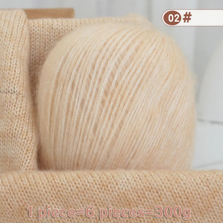 300g High-Quality Cashmere Yarn – Lightweight Multi-Color Yarn for Sweaters, Jackets, Scarves & Hats (6pcs Pack)