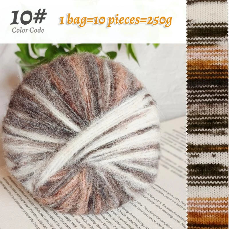 250g Oil Painting Gradient Alpaca Yarn – Soft Knitting & Crochet Yarn for Sweaters, Scarves, Hats & Shawls (10pcs)