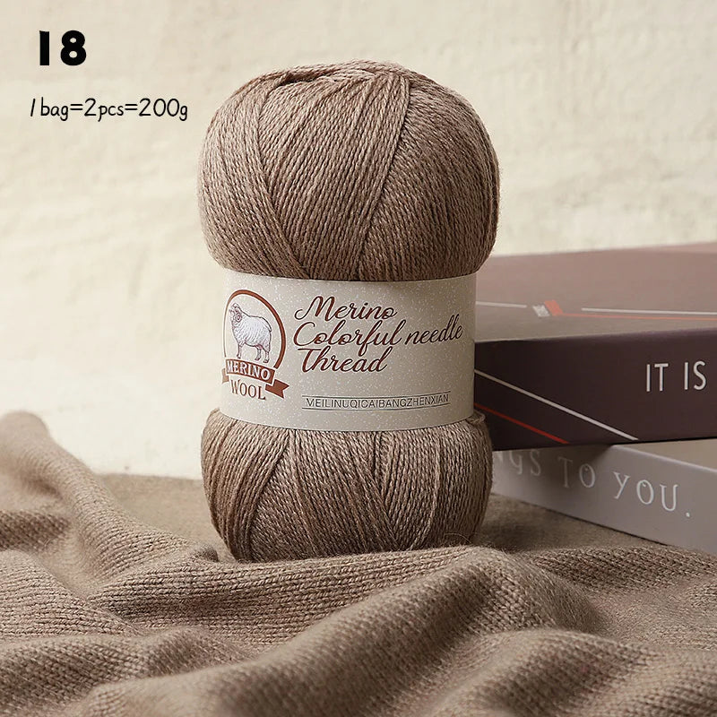 Solid Color Medium-Thick Cashmere Blend Yarn – Soft Luxury Yarn for Sweaters, Scarves & Handmade Crafts