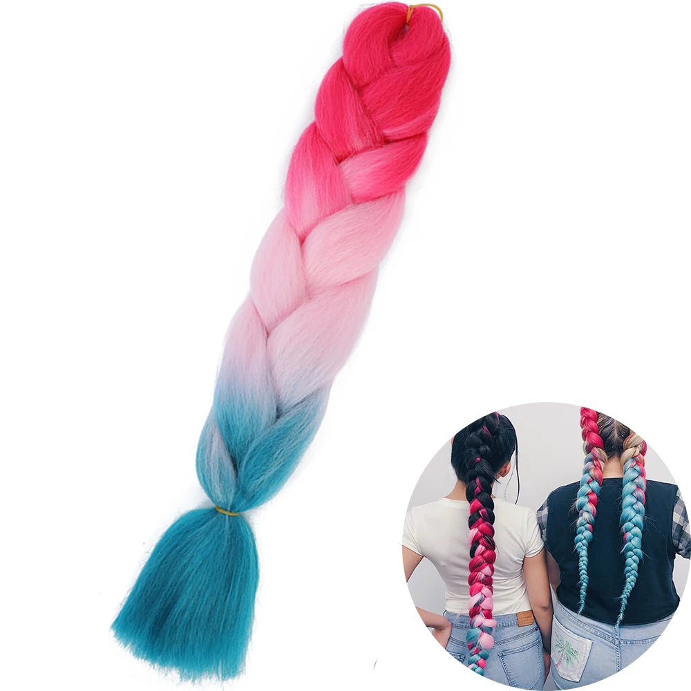 24” Synthetic Yaki Braids – Kanekalon Ombre Jumbo Braiding Hair Extensions 22