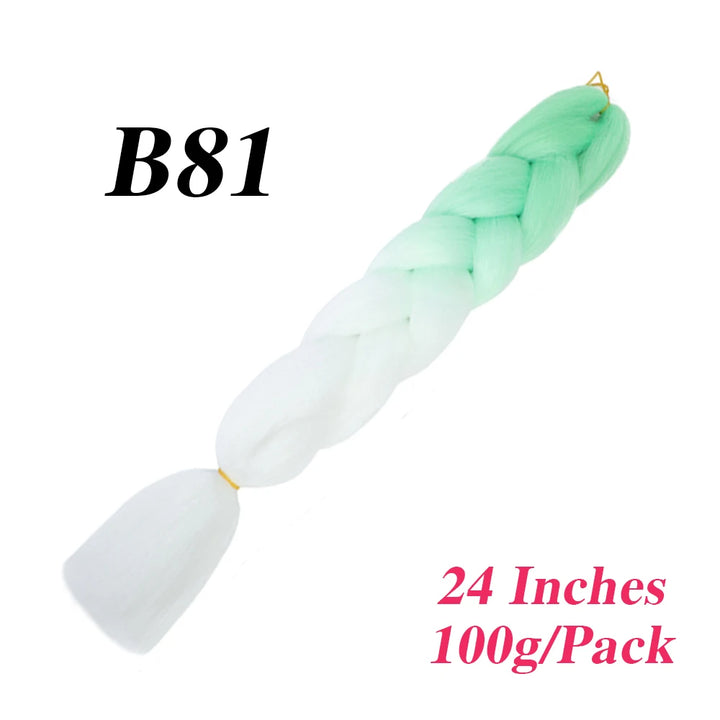 24 Inch Jumbo Braiding Hair – Afro Ombre Synthetic Extensions for Children’s Braids (100g) 33