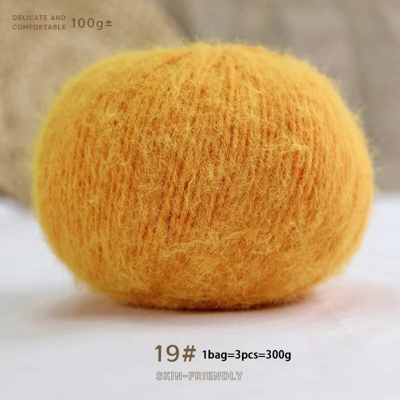Long-Haired Solid Color Snowflake Yarn – Soft, Skin-Friendly Yarn for Sweaters, Scarves & DIY Crafts (3pcs, 300g)