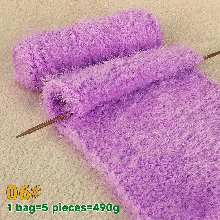 490g Imitation Fur Eyelash Yarn – Thick Roving Yarn for Sweaters, Shawls, Blankets & Cushions