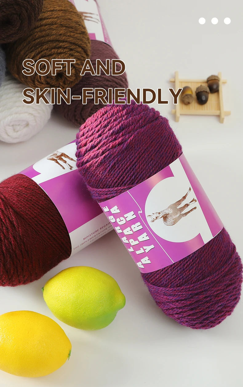 Large Skeins of Medium-Thick Alpaca Yarn – Beginner-Friendly Knitting Yarn for Sweaters, Scarves & Gloves