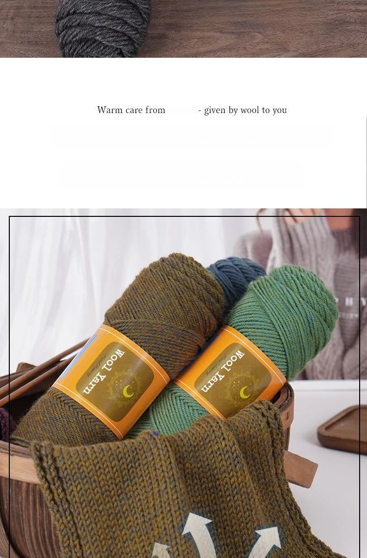 500g Colorful Alpaca Yarn – Thick Knitting Yarn for Sweaters, Coats, Scarves, Hats & Winter DIY Crafts