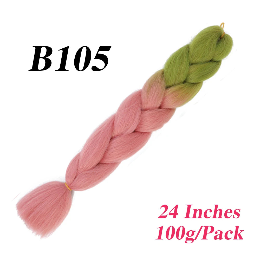 24 Inch Jumbo Braiding Hair – Afro Ombre Synthetic Extensions for Children’s Braids (100g) 33