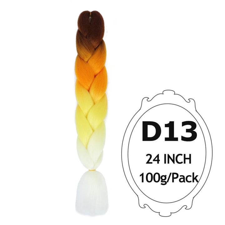 Ombre Braiding Hair 24 Inch – Colorful Jumbo Synthetic Braiding Hair Extensions for Women (Purple, Pink, White, Red, Blue)