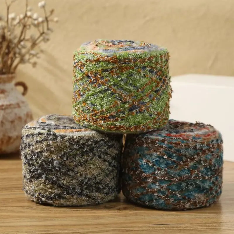 400g Rainbow Oil Painting Gradient Wool Yarn (4 Balls) – Long Color Gradient Yarn for Sweaters, Hats & Scarves