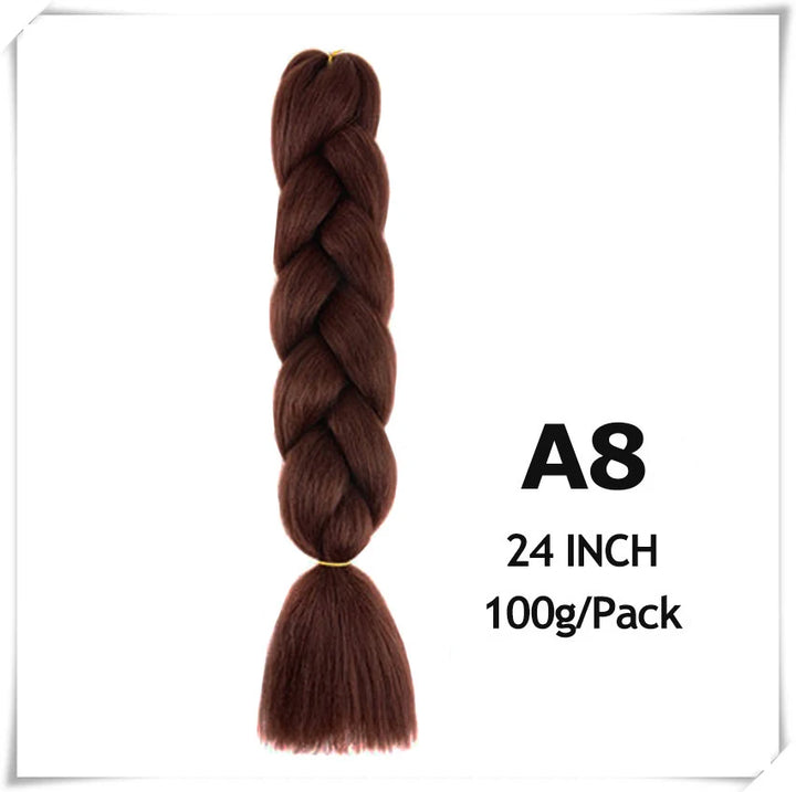 Pre-Stretched Jumbo Braiding Hair – 24 Inch Ombre Purple Synthetic Crochet Extensions for Women