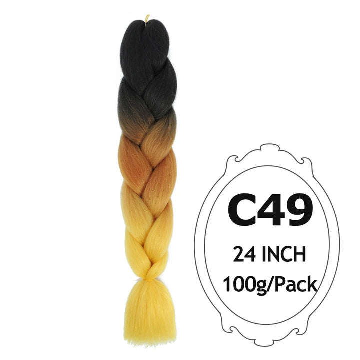 Ombre Braiding Hair 24 Inch – Colorful Jumbo Synthetic Braiding Hair Extensions for Women (Purple, Pink, White, Red, Blue)