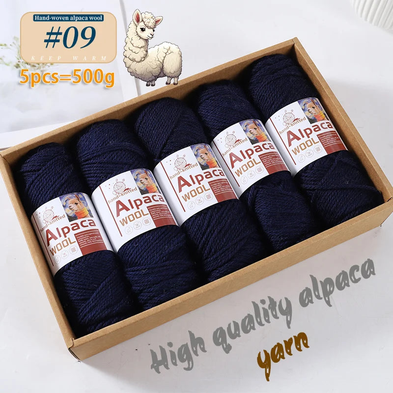 500g Alpaca Wool 245 Stick Stitch Yarn (5 Pieces) – Thick Knitting Yarn for Sweaters, Coats, Blankets & DIY Crafts