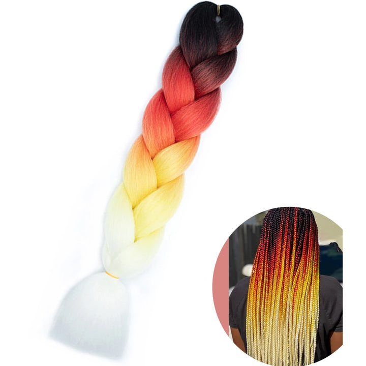 24 Inch Synthetic Jumbo Braiding Hair – Heat Resistant Ombre Extensions
