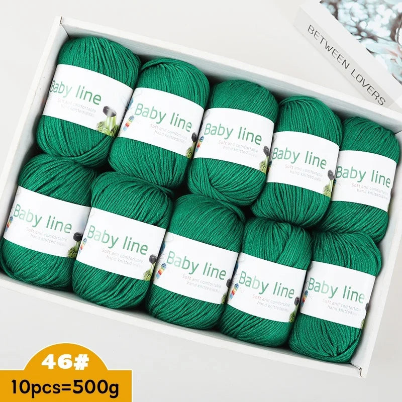 500g Soft Medium-Thick Knitting Yarn Set (10 Pieces) – Cozy Yarn for Sweaters, Hats, Scarves & Crochet Projects