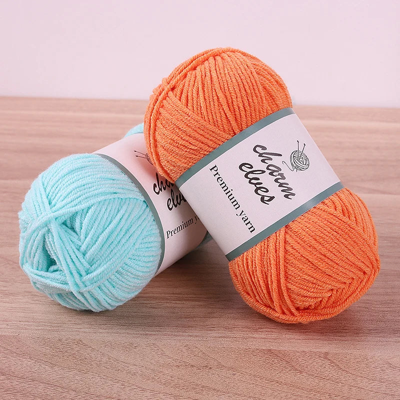300g Multi-Color Acrylic Milk Yarn – Soft & Strong Knitting Yarn Balls (6 Pieces/Pack)