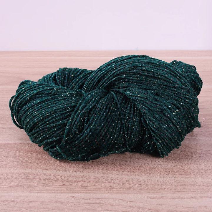 190g Colorful Gold Silk Acrylic Yarn – Medium Thick Shiny DIY Weaving Yarn