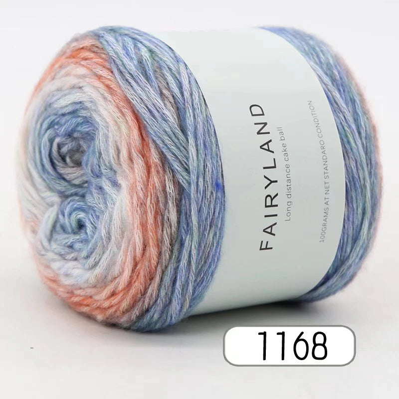 1pc 100g Gradient Rainbow Yarn – Soft Knitting & Crochet Yarn for Sweaters, Scarves, Hats & Shawls