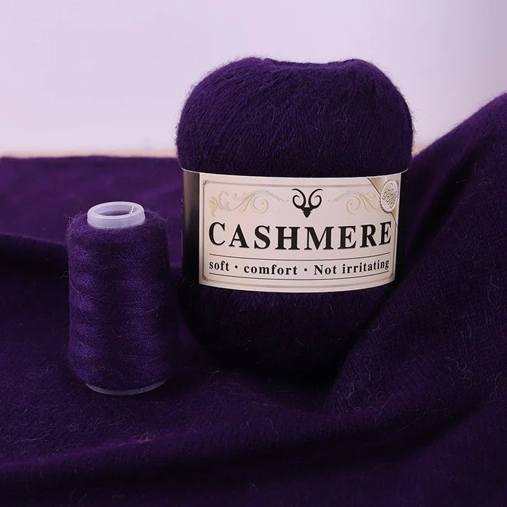 Handmade Cashmere Wool Yarn Set – 50g Main Yarn + 20g Auxiliary Yarn for Sweaters, Scarves & Hats