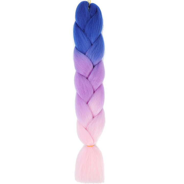 24 Inch Jumbo Box Braids Extensions – Synthetic Braiding Hair for Children (Pink, Purple, Yellow, Gray)