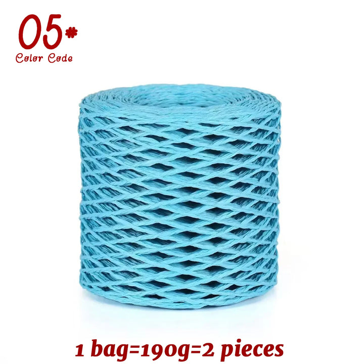 190g Bamboo Raffia Yarn (2 Skeins) – Straw Paper Crochet Yarn for Summer Hats, Bags & DIY Crafts