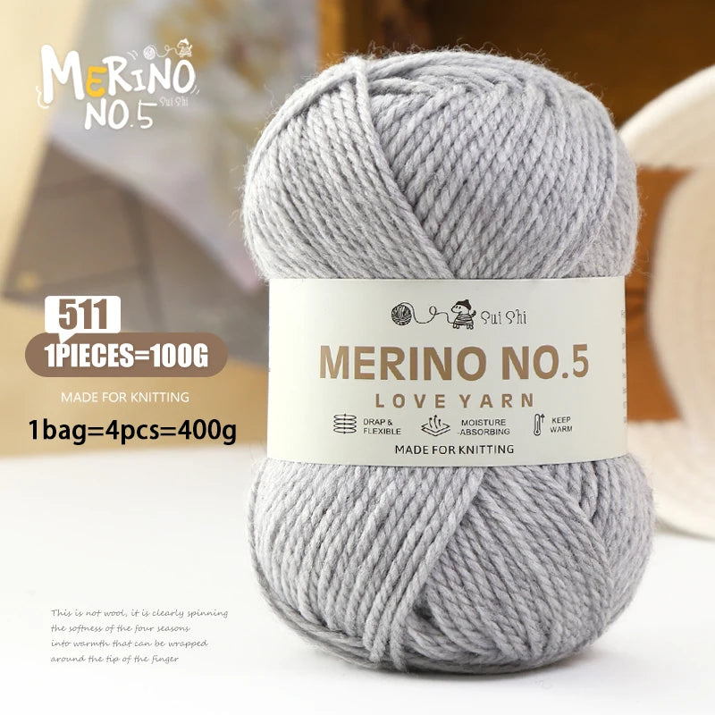 400g Alpaca Wool Blend Yarn Set (4 Pieces) – 245 Stick-Needle Medium-Thick Yarn for Sweaters, Coats, Scarves & DIY Crafts