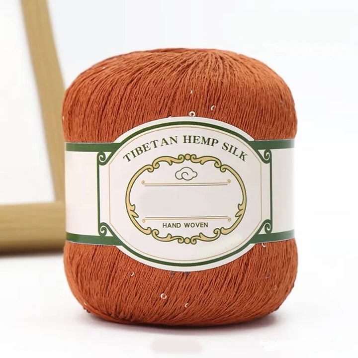 200g Cotton Linen Lace Sequin Yarn – Handwoven Crochet Yarn for Summer Shawls & Hats