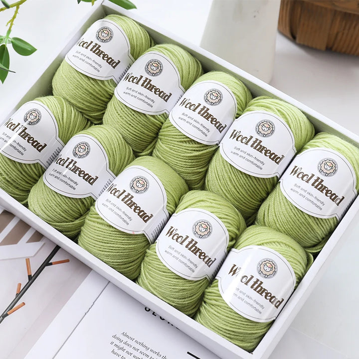 500g Fine Wool Knitting Yarn – Soft Handmade Yarn for Sweaters, Scarves, Hats & DIY Crafts (10 Skeins)