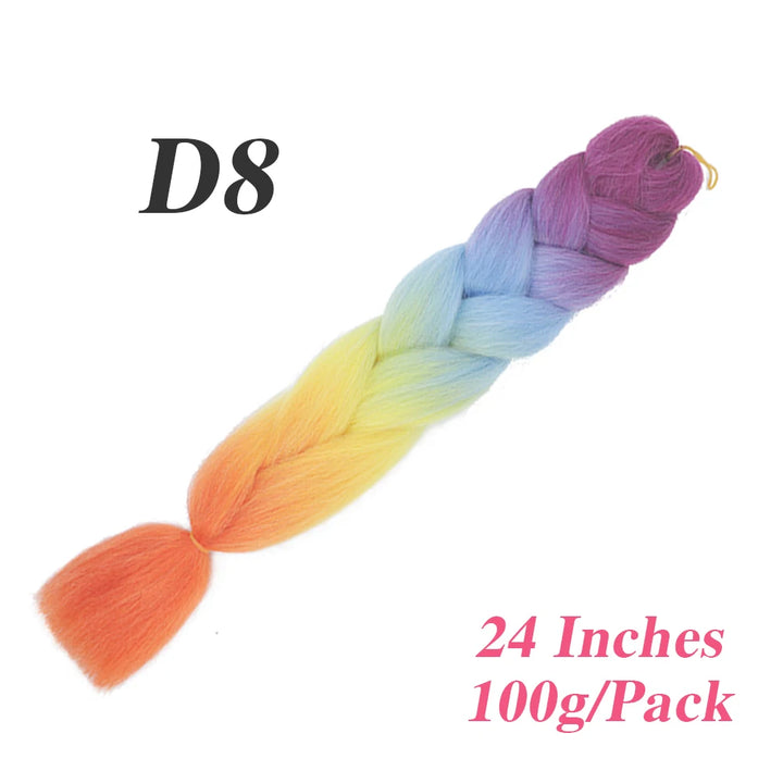 24 Inch Jumbo Braiding Hair – Afro Ombre Synthetic Extensions for Children’s Braids (100g) 33
