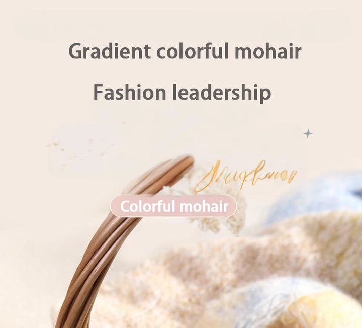 150g Premium Mohair Yarn – Tobacco Multi-Color Knitting Yarn (3 Pieces/Pack)