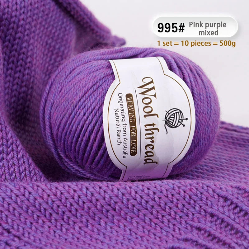 Rainbow Gradient Alpaca Wool Yarn – Medium Thick Knitting Yarn for Sweaters, Scarves, Shawls & DIY Crafts
