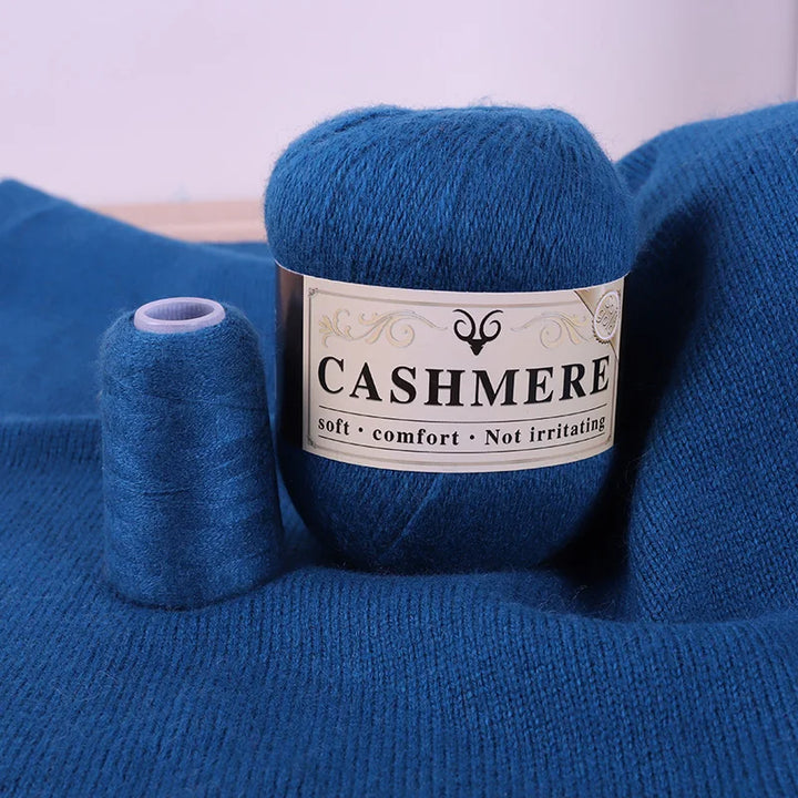 Handmade Cashmere Wool Yarn Set – 50g Main Yarn + 20g Auxiliary Yarn for Sweaters, Scarves & Hats