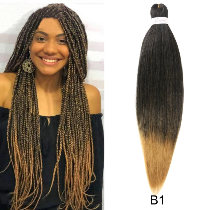 26 Inch Pre-Stretched Braiding Hair – Xpression-Style Smooth Yaki Straight Synthetic Extensions