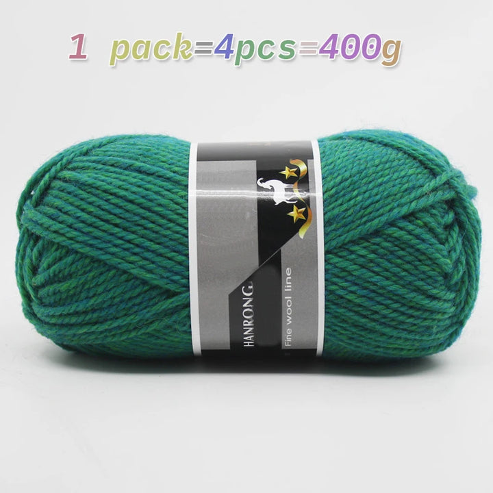 400g Thick Alpaca Wool Yarn – Chunky Knitting Yarn for Sweaters, Scarves, Hats & Coats (4 Skeins Pack)