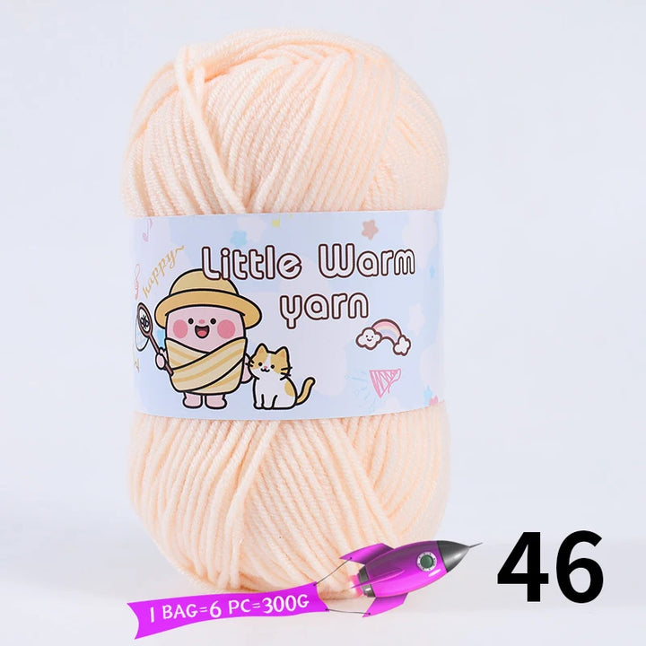 300g Medium-Thick Soft Yarn – DIY Hand-Knitting Yarn Balls for Sweaters, Hats & Crafts (6 Pieces / Pack)
