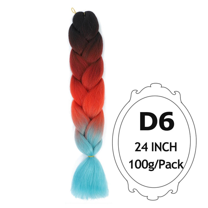 Ombre Braiding Hair 24 Inch – Colorful Jumbo Synthetic Braiding Hair Extensions for Women (Purple, Pink, White, Red, Blue)