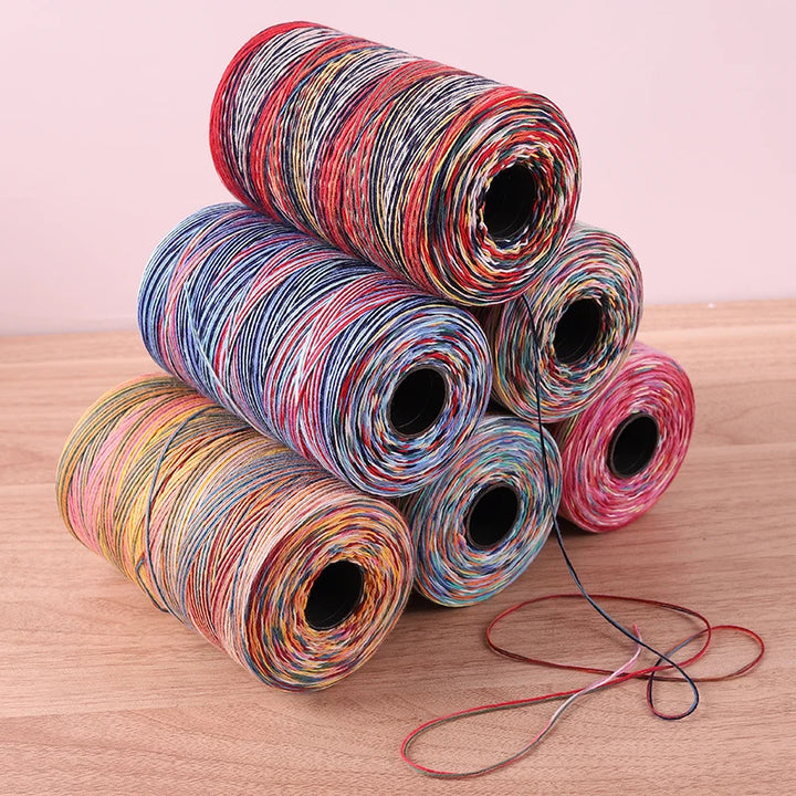 300g 100% Cotton Rainbow Section-Dyed Yarn – Retro Knitting Yarn for Sweaters, Scarves, Hats & DIY Accessories